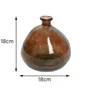 Vase verre transparent brun, 18 x 18 cm