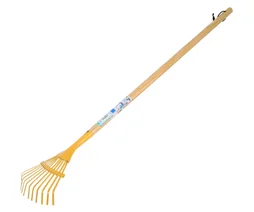 Balai plat pour enfants avec manche en bois, jaune, REVEX
