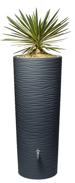 Récupérateur d'eau aérien cylindrique gris graphite 350 l