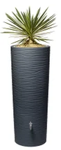 Récupérateur d'eau aérien cylindrique gris graphite 350 l