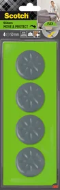 Lot de 4 patins de pied de meuble en polypropylène adhésif SCOTCH Diam. 50 mm
