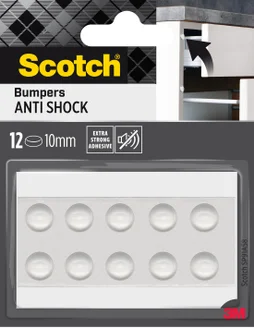 Lot de 12 butées amortissement adhésives pvc transparent SCOTCH diam.10 mm