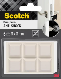 Lot de 6 patins de pied de meuble en polyuréthane adhésif SCOTCH l.21 x 21 mm