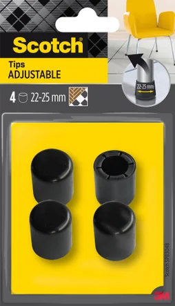 Lot de 4 embouts multitaille, SCOTCH, diam. de 22 à 25 mm, noir