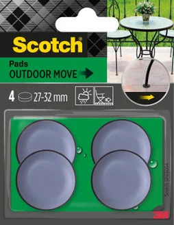 Assortiment de 4 patins-feuille de pied de meuble en plastique SCOTCH Ø27 mm