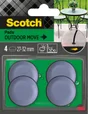 Assortiment de 4 patins-feuille de pied de meuble en plastique SCOTCH Ø27 mm