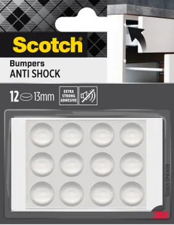 Lot de 12 butées amortissement adhésives pvc transparent SCOTCH diam.13 mm