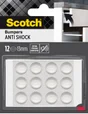 Lot de 12 butées amortissement adhésives pvc transparent SCOTCH diam.13 mm