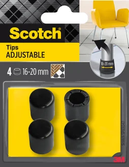 Lot de 4 embouts multitaille, SCOTCH, diam. de 16 à 20 mm, noir