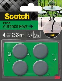 Assortiment de 4 patins-feuille de pied de meuble en plastique SCOTCH Ø22 mm