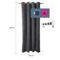Rideau thermique occultant, RAGNAR PARIS 2 gris foncé INSPIRE, l.140 x H.280 cm