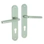 Lot de 2 poignées porte Tolbiac a cylindre LINEA BERTOMANI, entraxe 195mm nickel satine