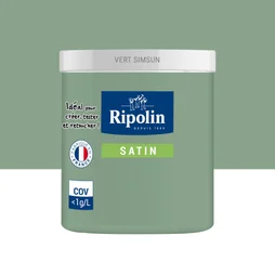 Testeur peinture intérieur mur/boiserie/radiateur satiné, RIPOLIN, vert simsun, 75 ml