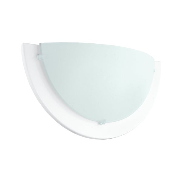 Applique e27 verre opaque, métal blanc, INSPIRE Iceberg