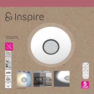 Plafonnier VIZZINI, led, CCT/dimmable, rond, diam.40cm, blanc, Inspire