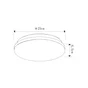 Plafonnier salle de bain, Madyled diam.25 cm, 1450 lumens, IP44, blanc