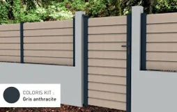 Kit portillon leo CLEA  anthracite H.max. 175cm/min.113cm-L.max.100cm