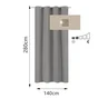 Rideau tamisant INSPIRE Raspberry, 140 x 280 cm, granit 3 gris moyen