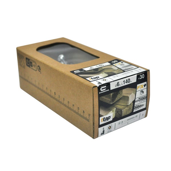 Lot de 30 vis bois acier tête fraisée ttap® STANDERS x L.140 mm