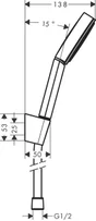 Pommeau de douche 1 jet, flexible et support, HANSGROHE Pulsify chromé
