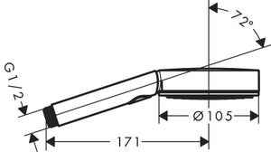 Pommeau de douche 1 jet, flexible et support, HANSGROHE Pulsify chromé