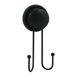 Crochet pour salle de bains ventouse double, MSV Mega, noir
