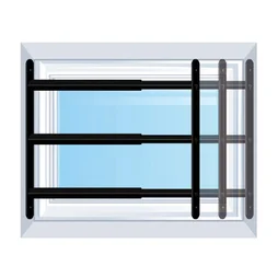 Grille télescopique, AFBAT, 3 barreaux de 99 à 188 cm gris anthracite