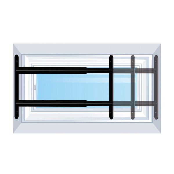 Grille télescopique, AFBAT, 2 barreaux de 55 à 103 cm gris anthracite