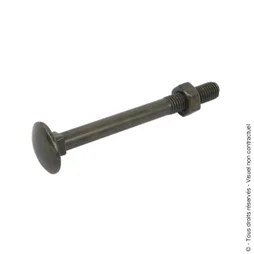 Lot de 8 boulons et écrous, TRCC carre aluminium, AFBAT, 6 x L.45 mm, noir