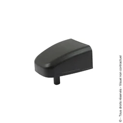 Gond à visser inox mat et cache composite noir, H.41 x diam.12 mm