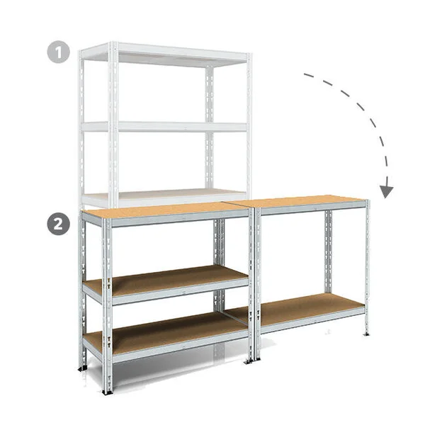 Etagère métal  bois l90 x H180 x P40cm 5 tablettes SPACEO