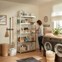 Etagère métal  bois l90 x H180 x P40cm 5 tablettes SPACEO