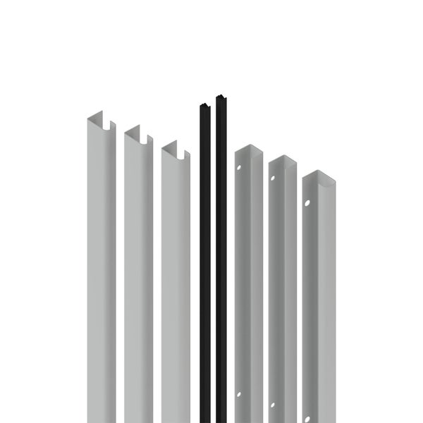 Lot de 6 poignées INSPIRE pour 3 portes coulissantes Evo'm H.230,4 cm gris