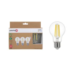 Lot de 3 ampoules led,  E27, 806lm = 60W, blanc neutre, LEXMAN