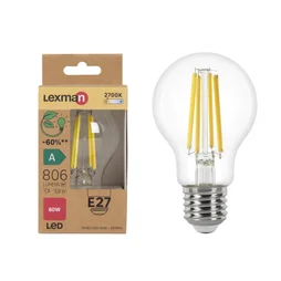 Ampoule led à filament  E27, 806Lm = 3.8W, LEXMAN