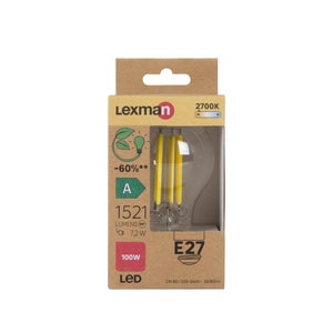 Ampoule led à filament E27, 1521Lm = 7.2W, LEXMAN