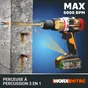 Perceuse a percussion sans fil WORX 20 V 4 Ah, 2 batteries WX354.4