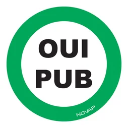"Panneau rigide ""OUI PUB"" diam. 80 mm"