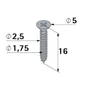 Vis  pour charnières et raccords pour meuble, HETTICH, 2,5 x 16 mm, noir