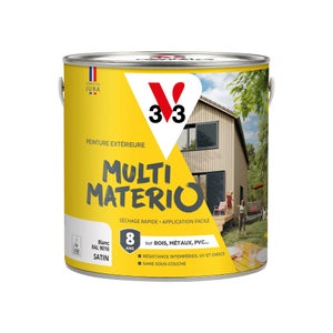 Peinture multimateriaux exterieure Multimaterio V33 blanc satine 2 l