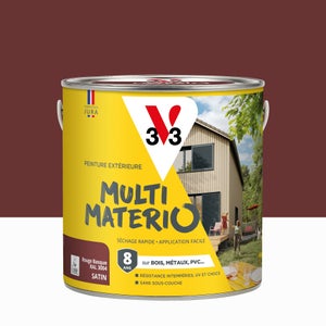 Peinture multimateriaux exterieure Multimaterio V33 rouge basque satine 2 l