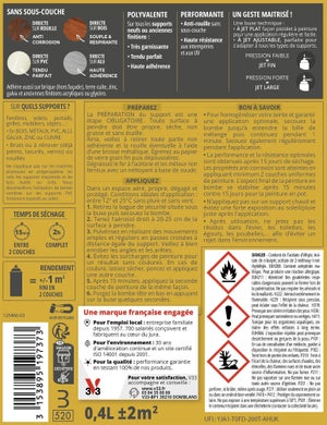 Bombe de peinture Multimaterio V33 blanc satine 400 ml