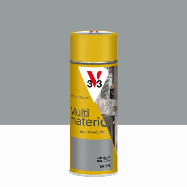 Bombe de peinture Multimaterio V33 gris galet satine 400 ml