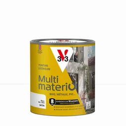 Peinture extérieure bois, fer, plastique V33 blanc satiné 0.5l