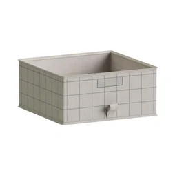 Panier SPACEO Evo'm quadrille bleu H.16 x l.36 x P.35 cm