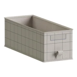 Panier SPACEO Evo'm quadrille bleu H.16 x l.18 x P.50 cm