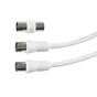Cordon coaxial 9,5mm, 2m, mâle/femelle+adaptateur mâle/mâle, LEXMAN