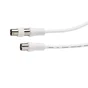 Cordon coaxial 9,5mm, 2m, mâle/femelle+adaptateur mâle/mâle, LEXMAN