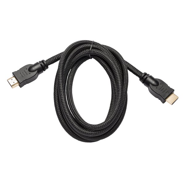 Câble hdmi 2.0, 2m textil, mâle/mâle, noir, LEXMAN