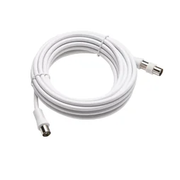 Cordon coaxial 9,5mm,  5m, femelle/mâle+adaptateur mâle/mâle, LEXMAN